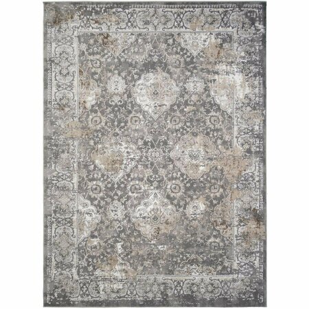 MAYBERRY RUG 7 ft. 10 in. x 9 ft. 10 in. Everest Brooklyn Area Rug, Gray EV8906 8X10
